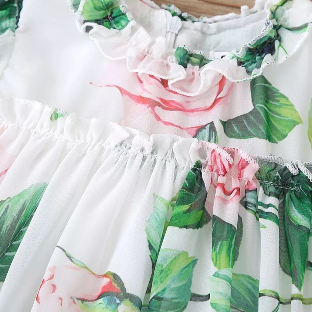Green Flower Dress for Girls